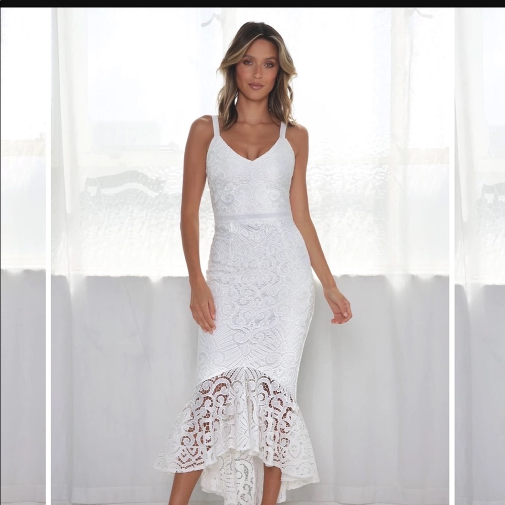 JAUS LIANA MIDI DRESS - WHITE
